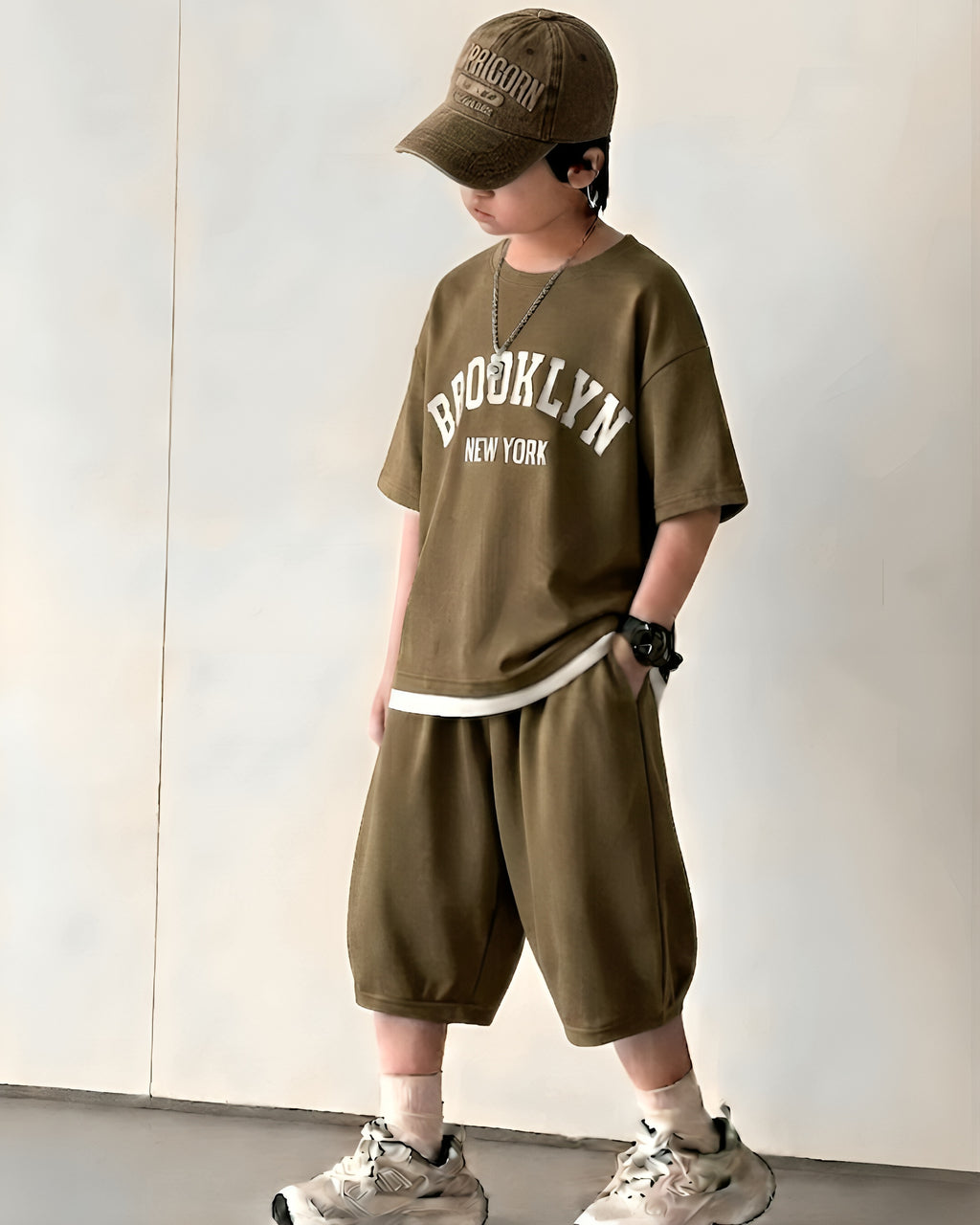 Baggy Suit Olive Green Brooklyn Soft Cotton Jersey for Summer