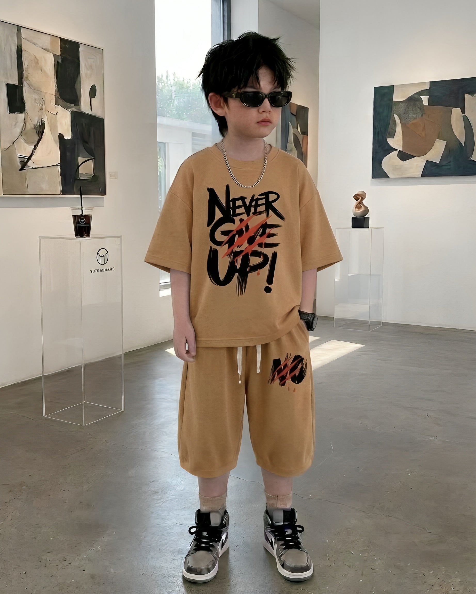 Baggy Suit Camel Give Up  Soft Cotton Jersey for Summer