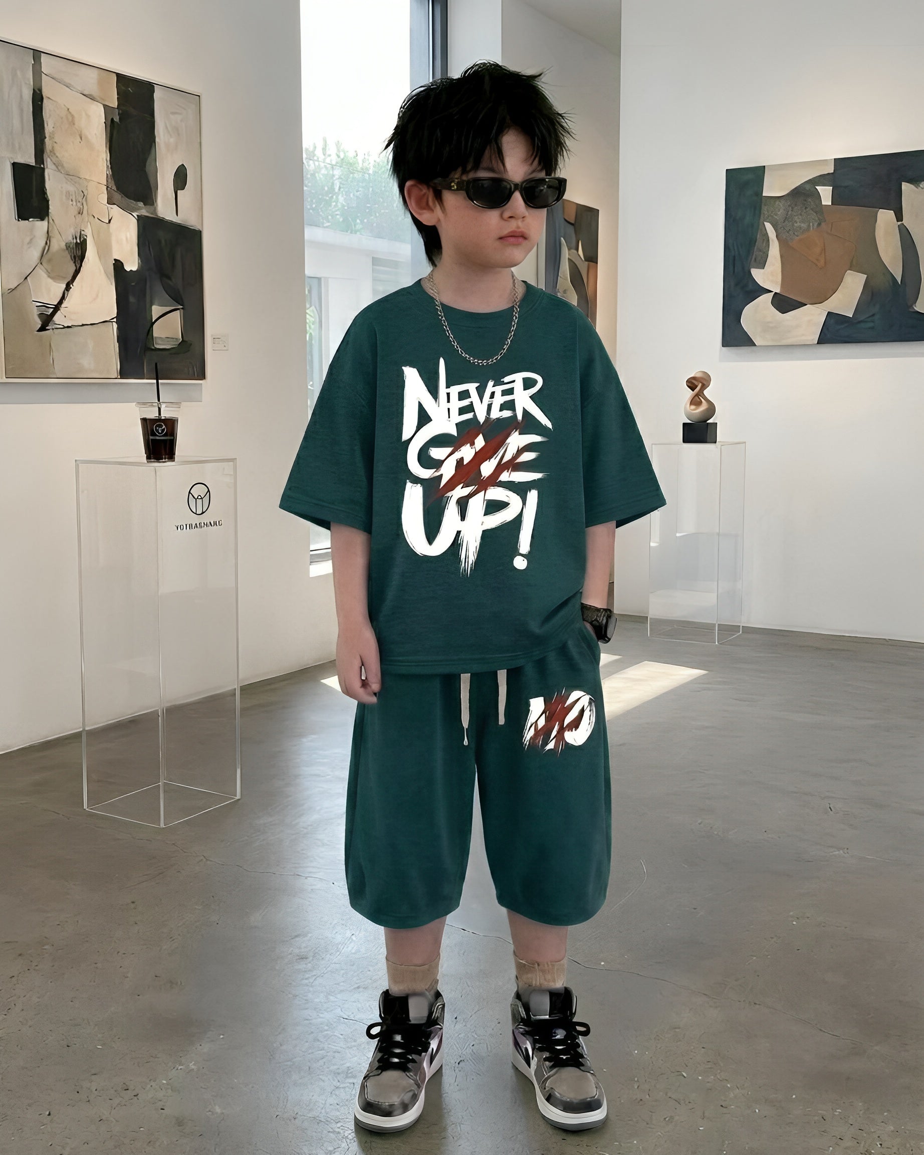 Baggy Suit Peacock Give Up  Soft Cotton Jersey for Summer