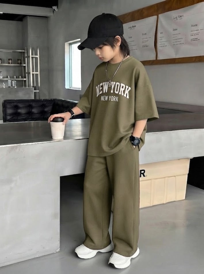 Baggy Suit New York Olive Green Soft Cotton Jersey for Summer