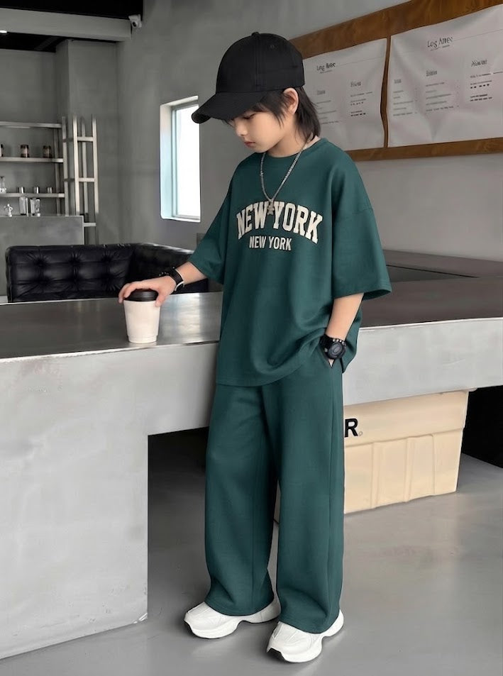 Baggy Suit New York Peacock Soft Cotton Jersey for Summer