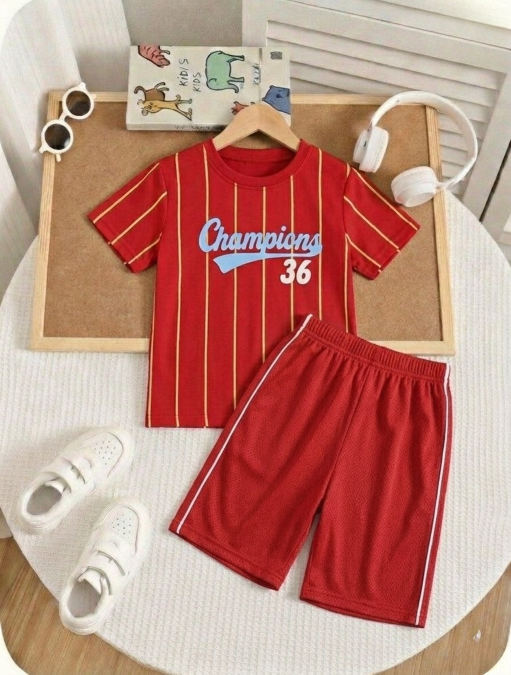 Champions 36 Round Neck Red Color Jersey Casual Suit