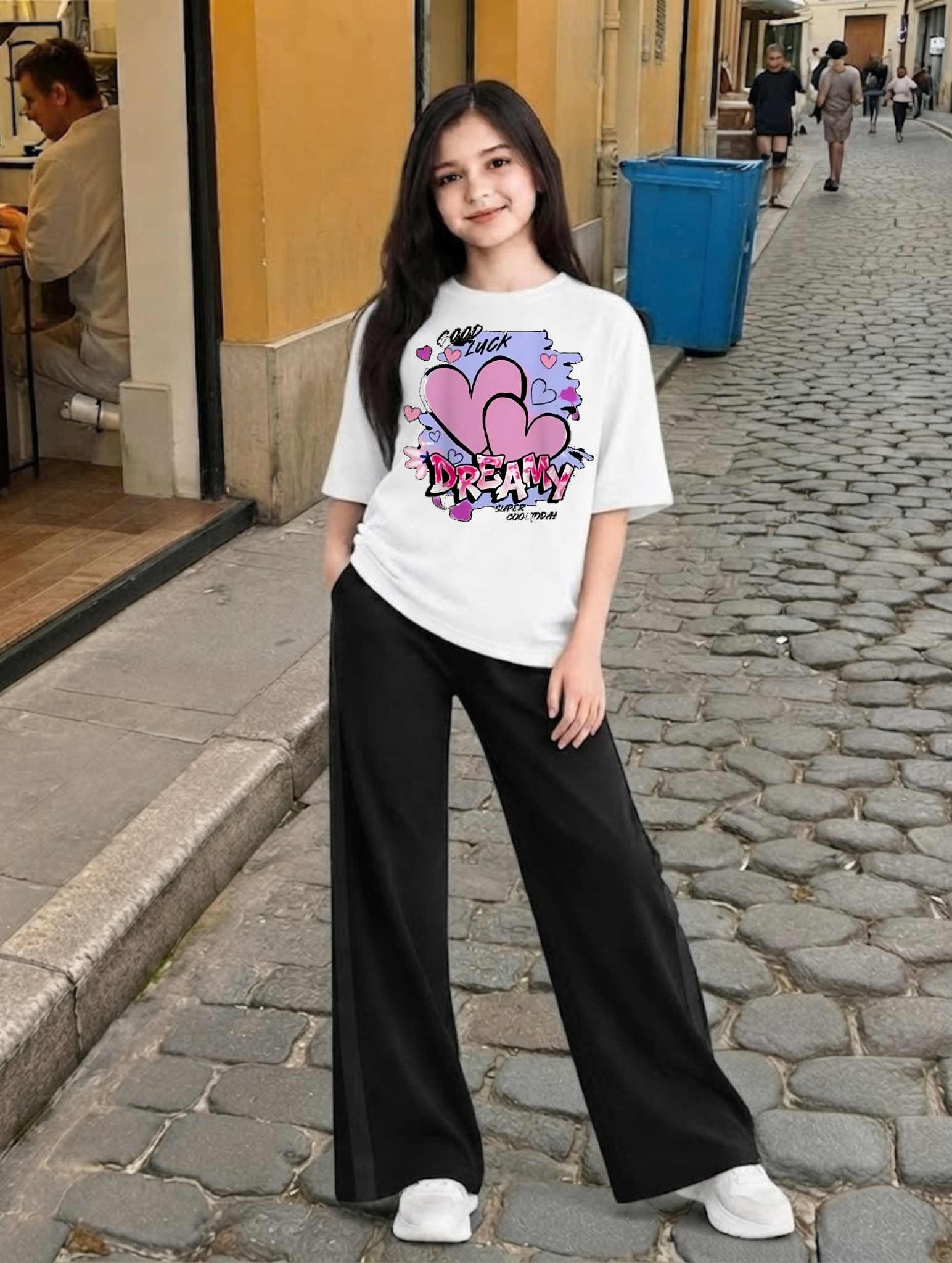 Baggy Suit Teen Girl Dreamy Soft Cotton Jersey for Summer