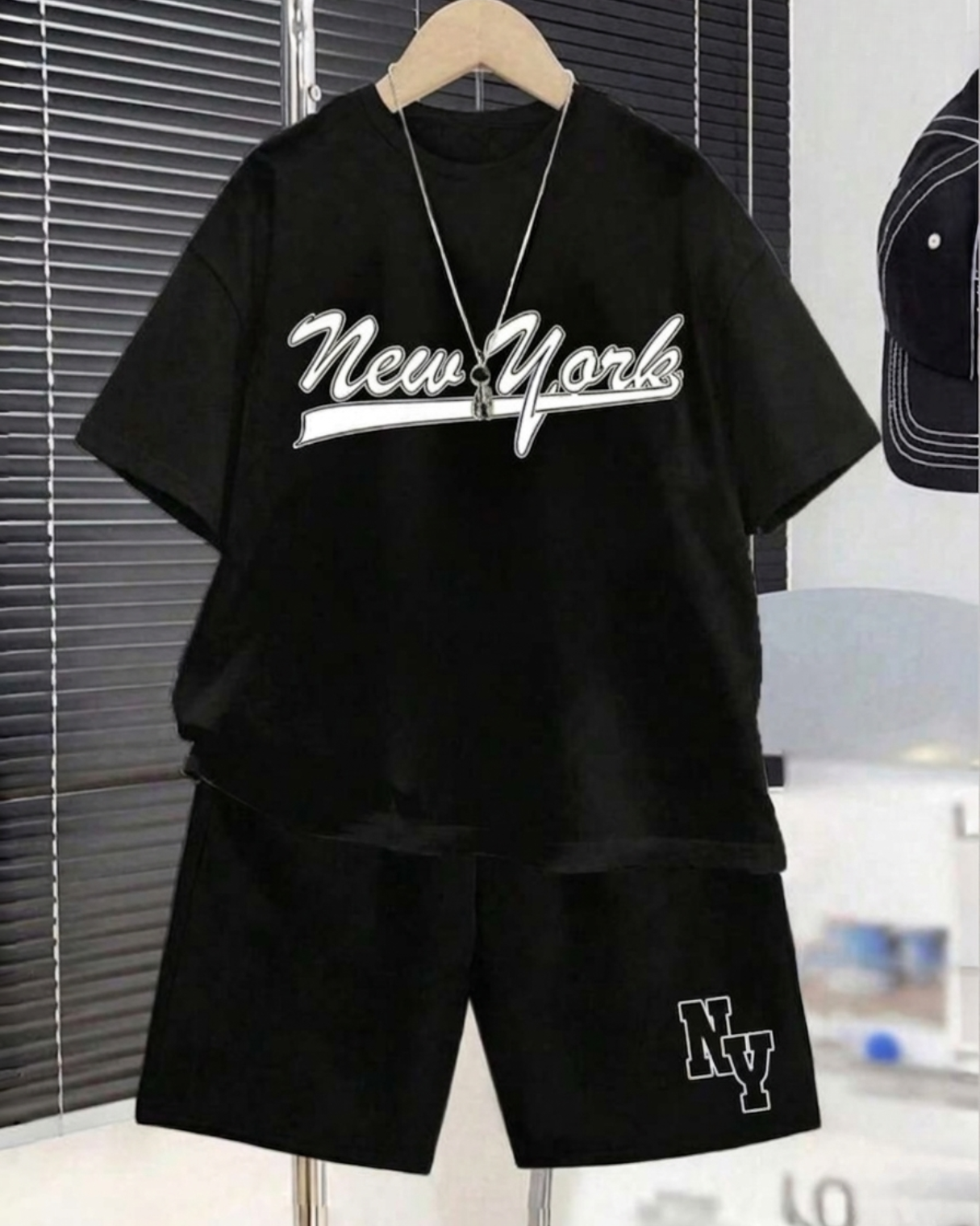 Baggy Suit New York Black Soft Cotton Jersey for Summer (5 to 15 Year)
