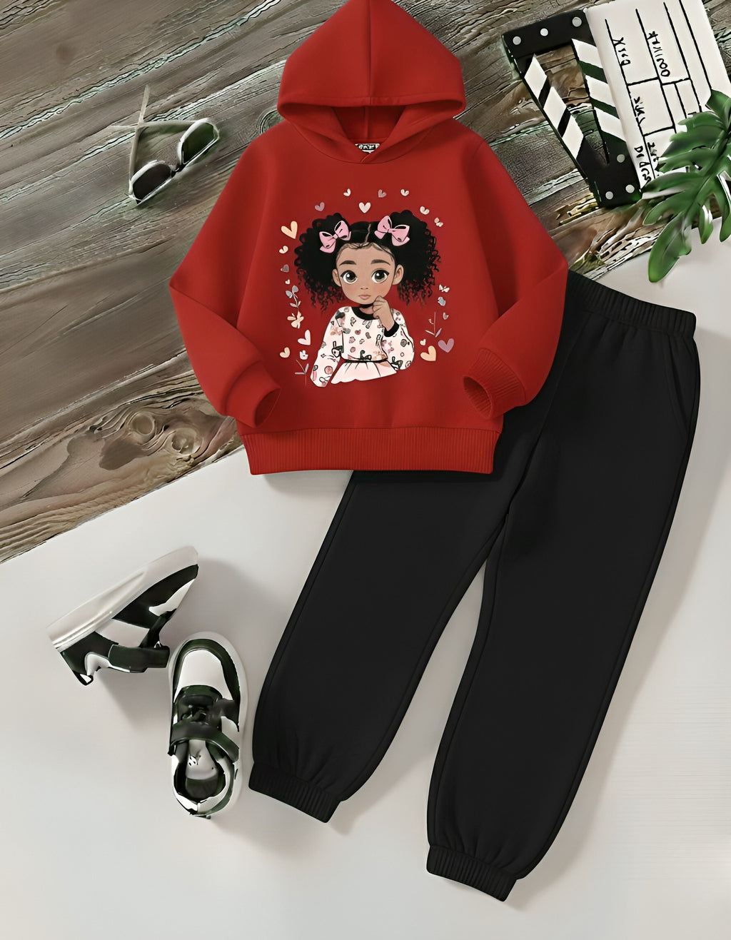 Doll Red soft fleece winter track suit