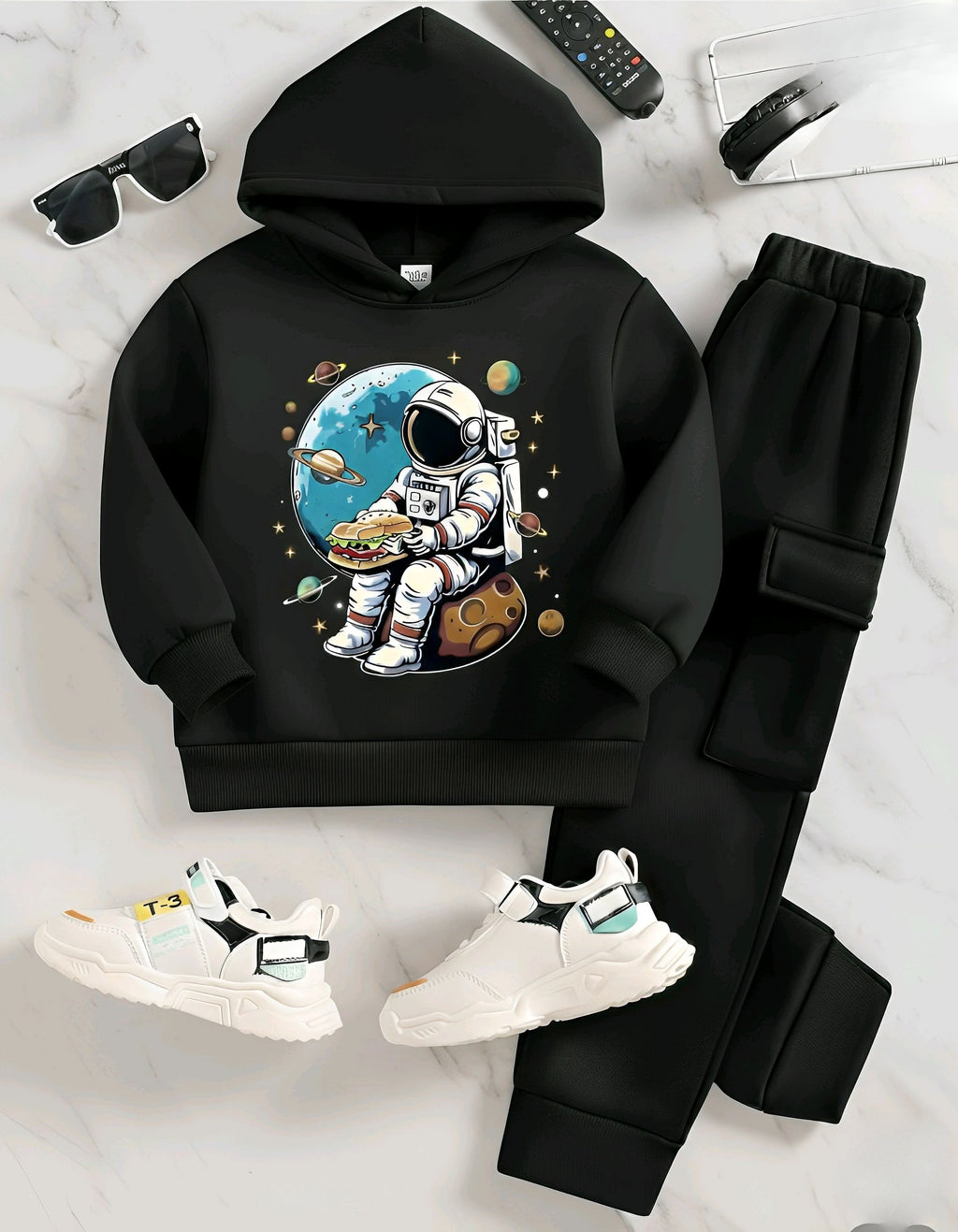 Nasa Full Black winter track suit with Cargo Pocket