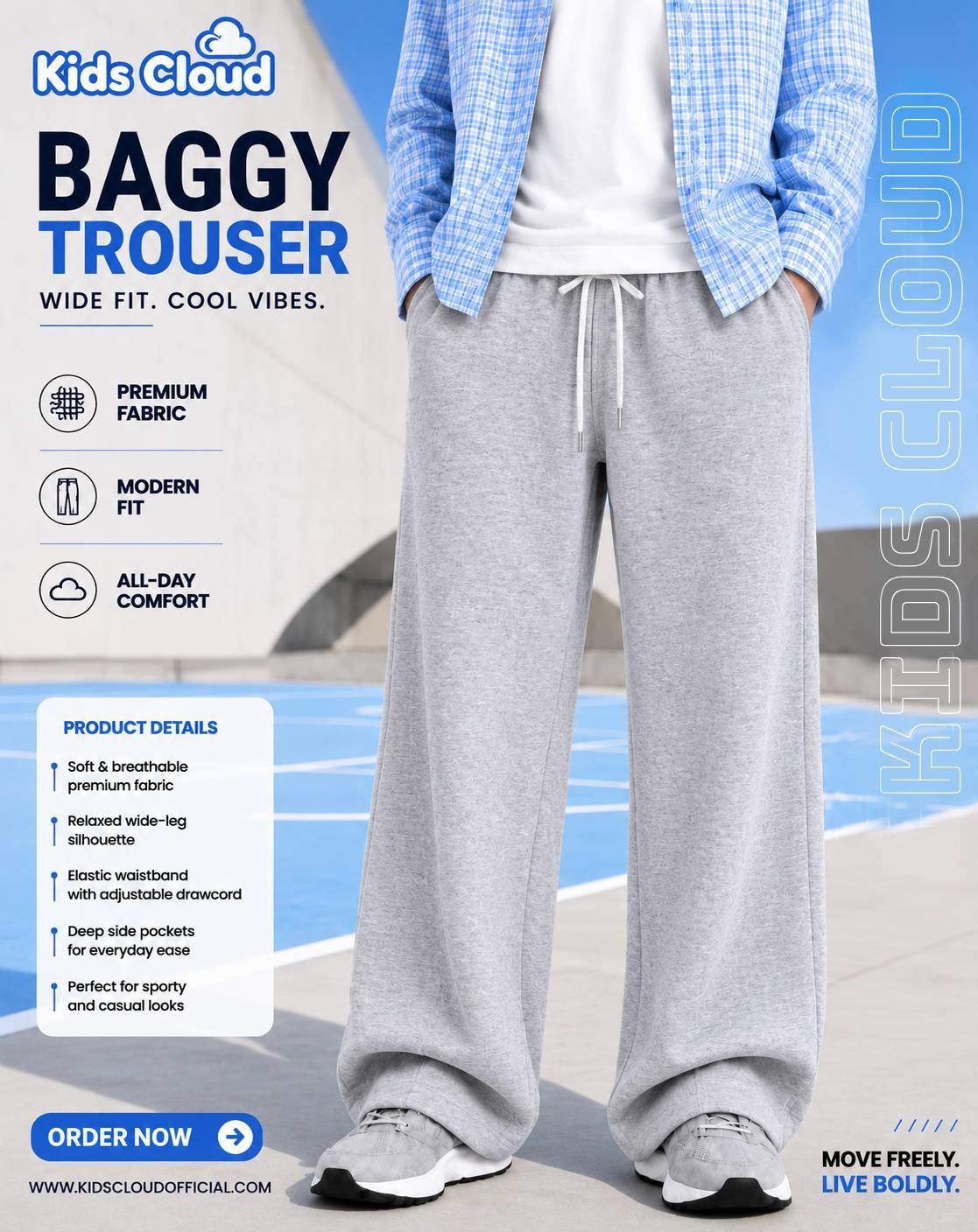 Relaxed Fit Pleated Trouser Cotton Terry Heather Grey