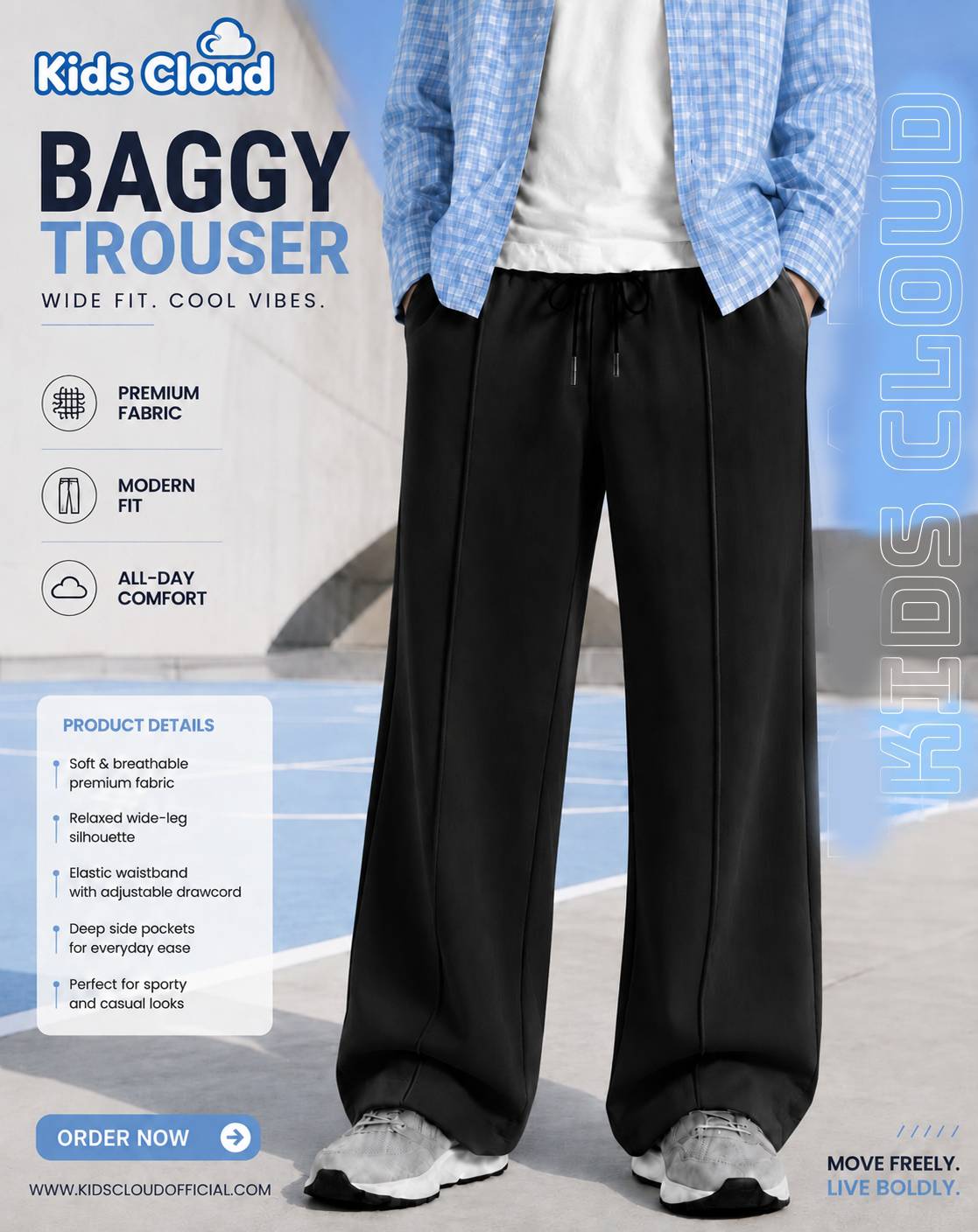 Relaxed Fit Pleated Trouser Cotton Terry Black