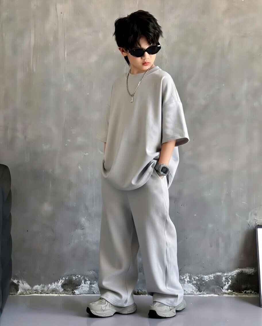 Baggy Suit Grey Soft Cotton Jersey for Summer